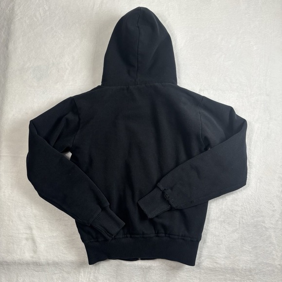 VTG Y2K Fox Sasquatch Skull Hoodie Long Sleeve Black Full Zip Women's Small - Picture 7 of 10